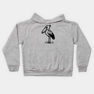 Shoebill Stork Kids Hoodie